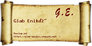Glab Enikő névjegykártya